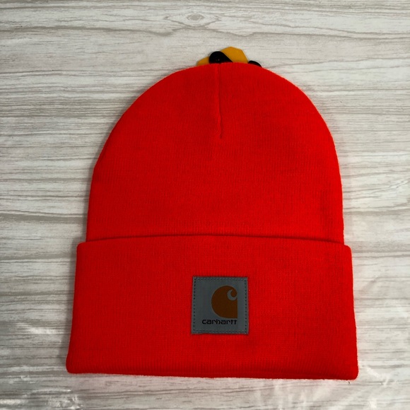 Carhartt Knit Cuffed Beanie I Brite Orange - Picture 1 of 3